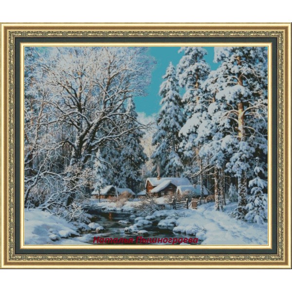 Зимний пейзаж по картине Сатарова